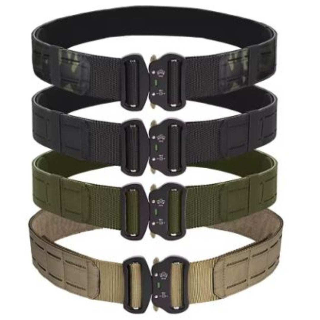 Tactical Battle BeltTactical Battle Belt, Quick Release Buckle 2" MOLLE Gun Belt with 1.5"MULTI-PURPOSE DESIGN: Whether you're hunting, or at the shooting range, this tactical belt is a must-have accessory. It's versatile enough to be used as a battle belRange Gear